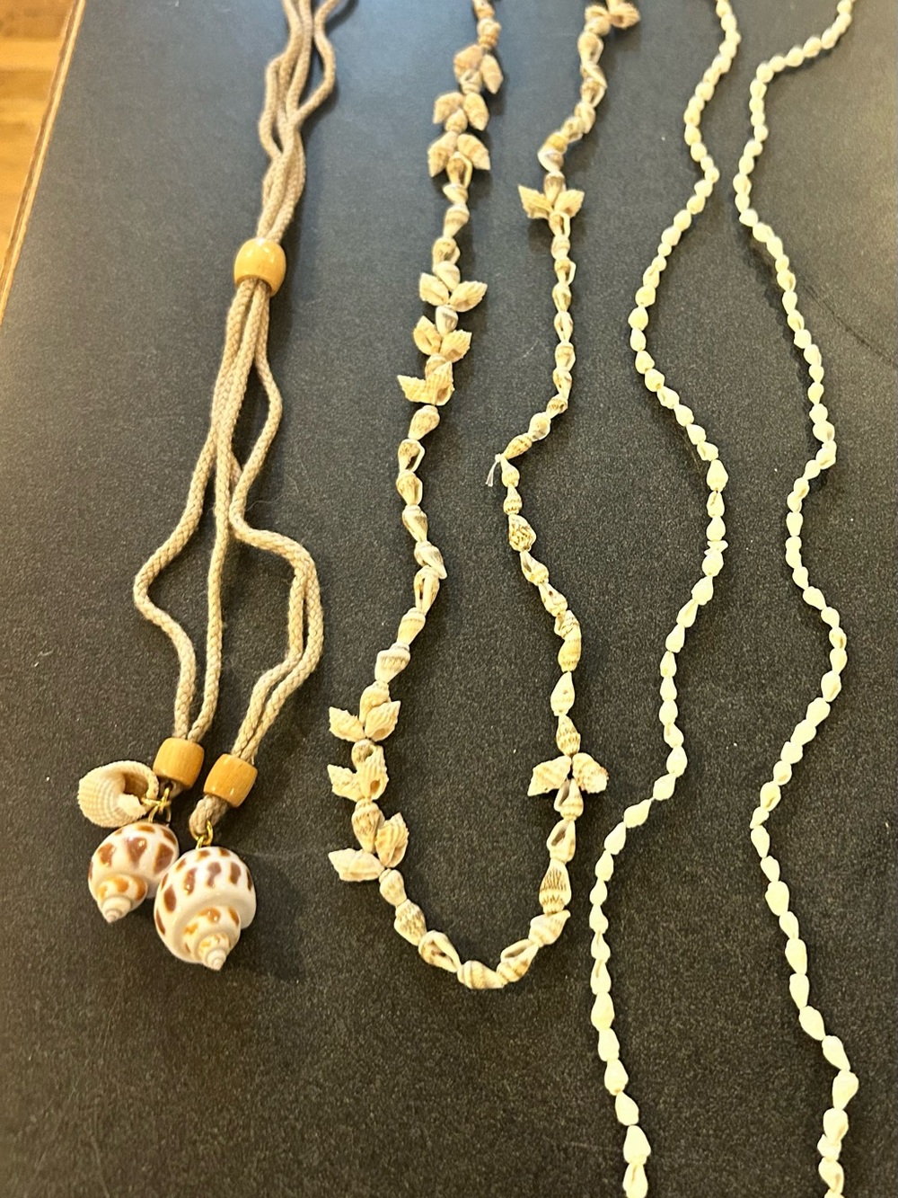 3 Handcrafted Shell Necklaces- Natural Cream Beach Jewelry